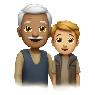 A grandfather with his boy sticker