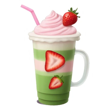 Strawberry iced matcha latte  sticker