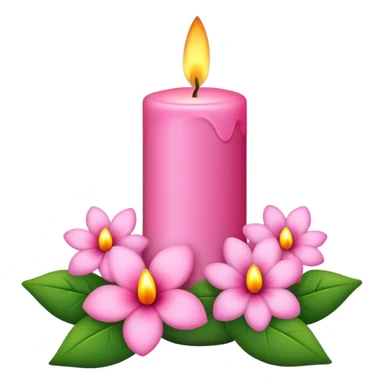 Spring pink candle with flowers  sticker