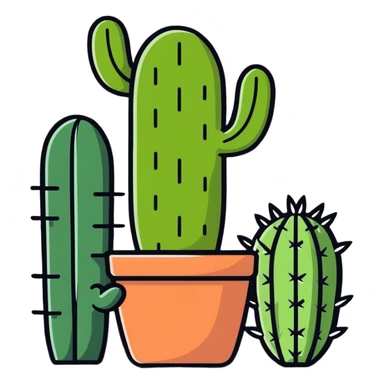 Cactus in space sticker