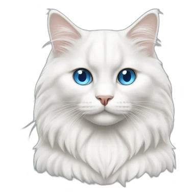 White siberian cat with crey ears and blue eyes sticker