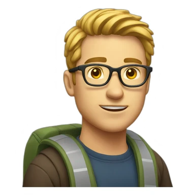 guy with classes sticker