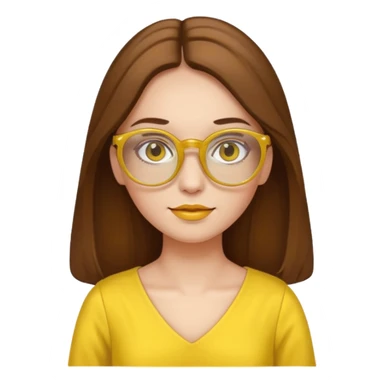 yellow glasses and yellow dressed woman long hair sticker