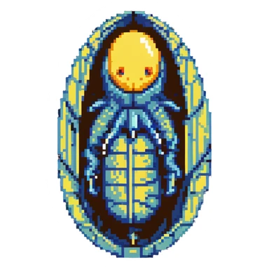 MRI parasitic embryo, digital, fetal small shape, eerie, horror, pupa, crystalis, in-utero, sea-life, siphonophore, polyp, Cnidaria, within egg, metamorphosis sticker