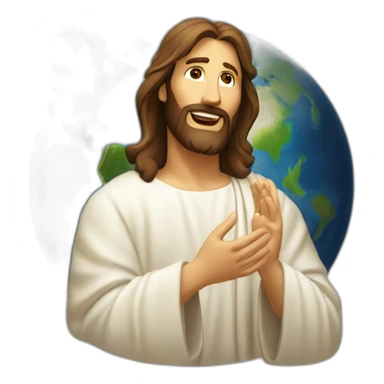 Jesus Cristo irradiando luz ao planeta Terra sticker