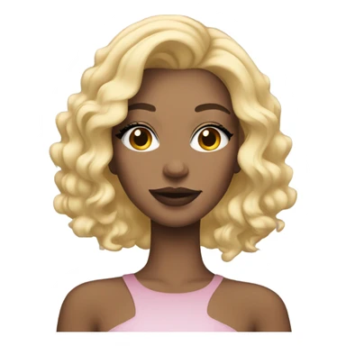 blonde girl with makeup sticker