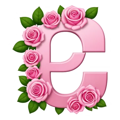 Pink, romantic, flowery, the letter “D” sticker