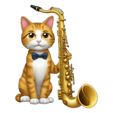 a cat with sax sticker