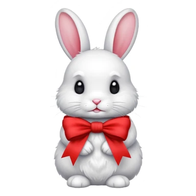 Red ribbon rabbit sticker