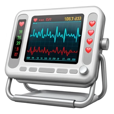 EKG machine with heart rate monitor display sticker