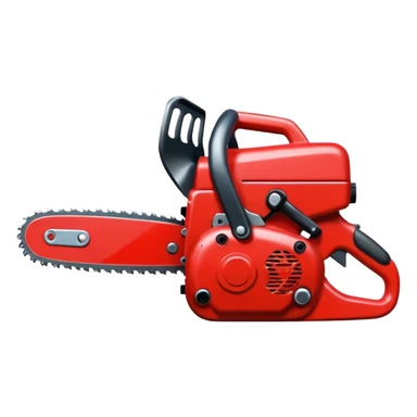 Red chainsaw  sticker