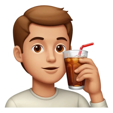 Guy drinking soda sticker