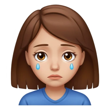 Sad brown hair girl sticker