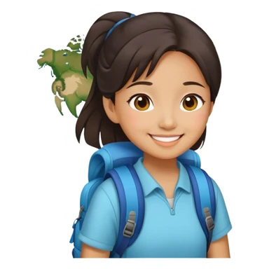a chinese girl travel around world sticker