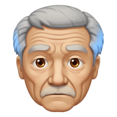abuelo de pueblo serio y desconfiado con cuerpo busto sticker