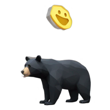 Lowpoly black bear with gas station sticker