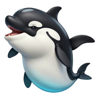 Cinematic Cute Yawning orca Portrait Emoji, Head tilted slightly with a dramatic, wide-open yawn, showcasing a sleek black-and-white body with gently relaxed fins and sleepy, half-closed eyes, Simplified yet irresistibly adorable features, highly detailed, glowing with a soft, cozy marine glow, high shine, relaxed yet expressive, stylized with a dash of whimsical deep-sea charm, soft glowing outline, capturing the essence of a drowsy yet affectionate orca that appears ready to stretch out in the waves for a nap! sticker