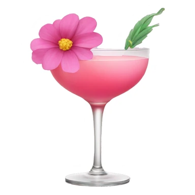 Pink Cocktail with flowers  sticker