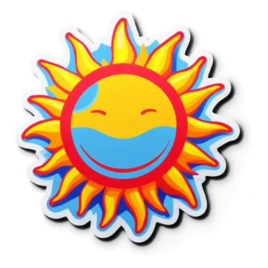 Pop art sun sticker