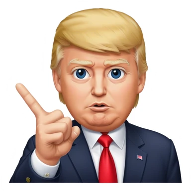 Donald  Trump shows hand  victory hyperrealistic sticker