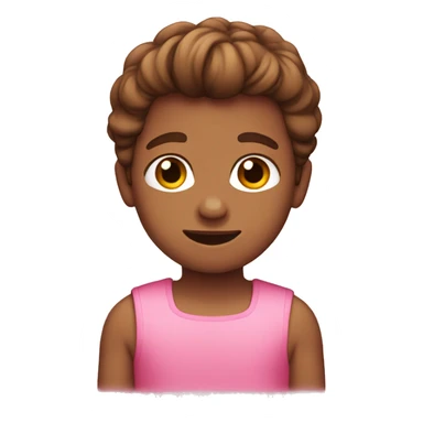 Brown headed boy with a pink dress sticker