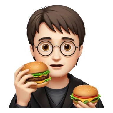 Harry Potter eating a burger sticker