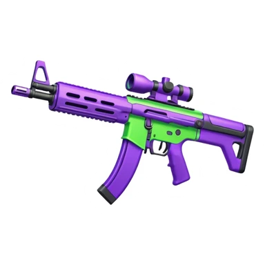  shooter game with this color purple  and neon green make it as an assult rifle sticker