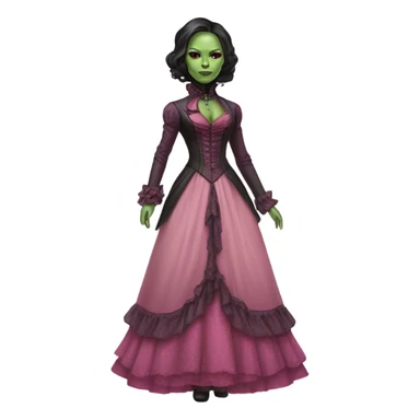 gamora in Victorian dress elegant pink  full body  sticker