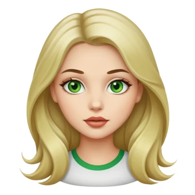 Brunette/blonde mix colored long hair, green eyes, beautiful lips, beautiful girl sticker