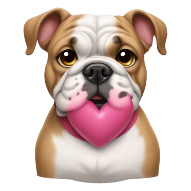 A bulldog francês with hearts  sticker