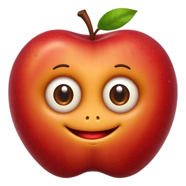 a Worm peeking, worm apple sticker