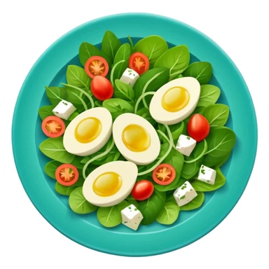 Salad community avatar in clean style illustration. Classic salads like Olivier, Greek or Tashkent, vibrant greens and colorful ingredients, simple shapes, flat design, high contrast, fresh and inviting. sticker