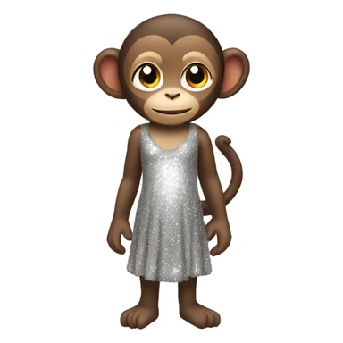 monkey in a sparkly dress sticker