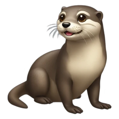 Loutre sur chien sticker