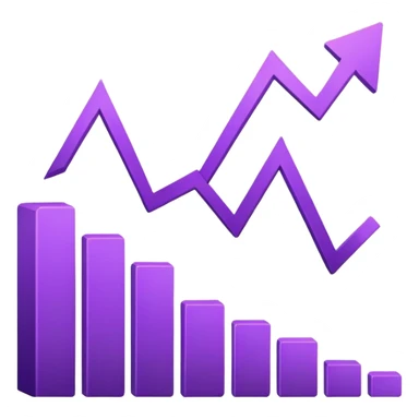 growth graph in purple sticker