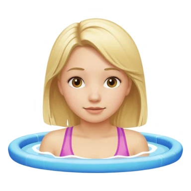 Girl playing sitting in pool with blond hair  sticker