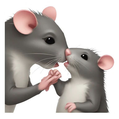 Rat kissing rat sticker