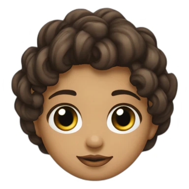 uma bebe de olhos intensos nariz de batatinha orelha mediana boca larga cabelos de coloração preta e tipo meio ondulado e apele da cor do pecado clara sticker