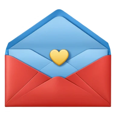 two envelopes red and blue sticker