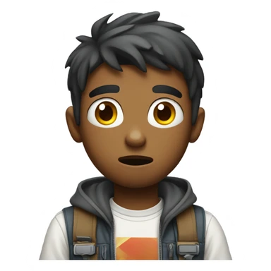 confused boy playing video game sticker