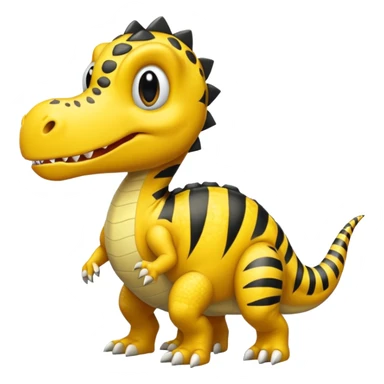 Dinosaurio amarillo con rayas negras sticker
