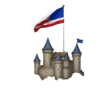 castle with flag sticker