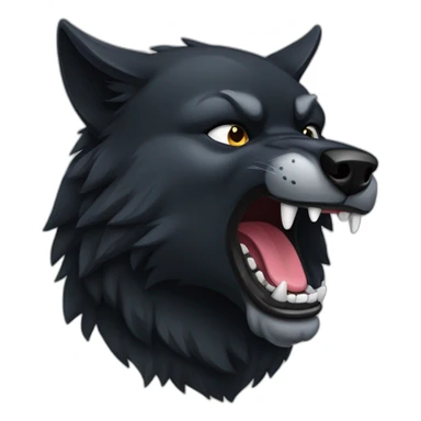 Black wolf growling  sticker