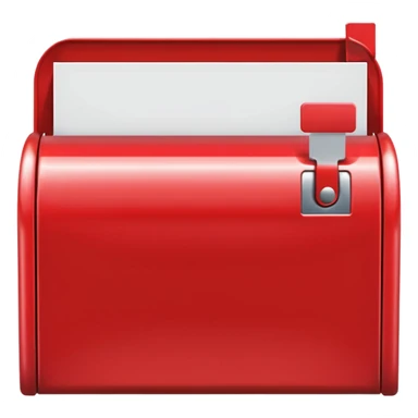 red mailbox, glossy finish, bright saturated red, smooth curves, minimal details, clean and shiny

 sticker