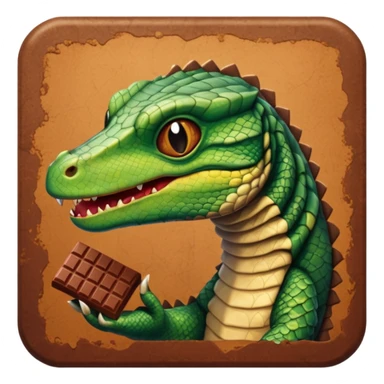 Reptile  eating chocolate sticker