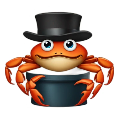crab with a tophat sticker
