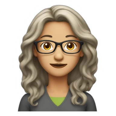 middle age woman long hair and glasses sticker