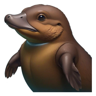 Cinematic Noble Platypus Portrait Emoji, Poised and regal, with a uniquely streamlined build and a sleek, well-groomed brown fur, a distinctive flat duckbill and broad, beaver-like tail, deep-set soulful eyes full of wonder, Simplified yet sharp and sophisticated features, highly detailed, glowing with a soft, dignified glow, high shine, intelligent and enigmatic, stylized with an air of aquatic curiosity, focused and attentive, soft glowing outline, capturing the essence of a watchful and confident oddity, so majestic it feels as though it could glide out of the screen with effortless authority! sticker