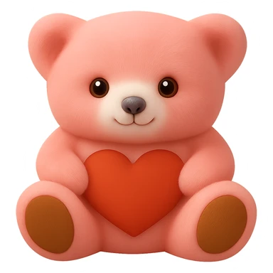 Remove all shadows from the teddy bear, keep the pink and white fur, no background or shadow, flat lighting. The style should maintain the look of a soft plush teddy bear with pink and white fur, without any shadows or background. sticker
