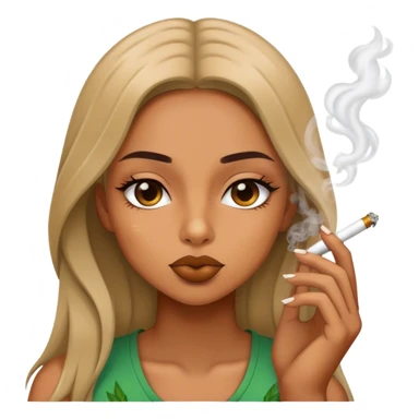 Girl smoking weed sticker